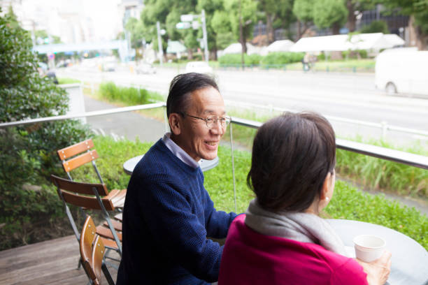 istock The old couple has a happy conversation. 897865798