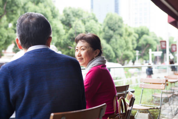 istock The old couple has a happy conversation. 897865854