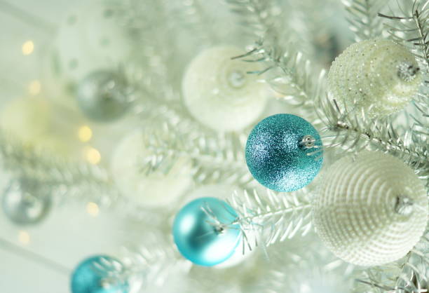 istock Christmas tree background and Christmas decorations with snow, blurred, sparking, glowing. Happy New Year and Xmas theme 897868758