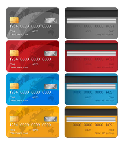 istock Set of Vector Credit Card two sides. Credit card vector illustration. Business Solution 897895540