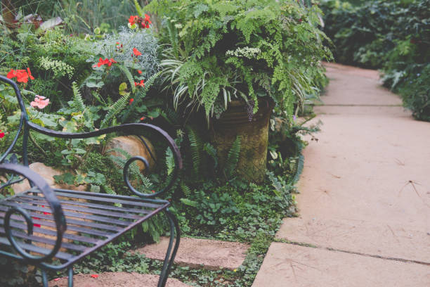 istock metal chair in garden 897896272