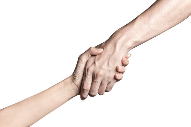 istock Hand open and ready to help or receive. Gesture isolated on white background with clipping path. 897901114