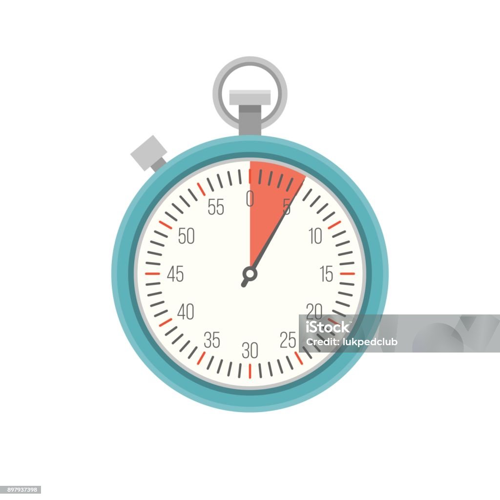 Timer icon vector, flat design Stopwatch stock vector