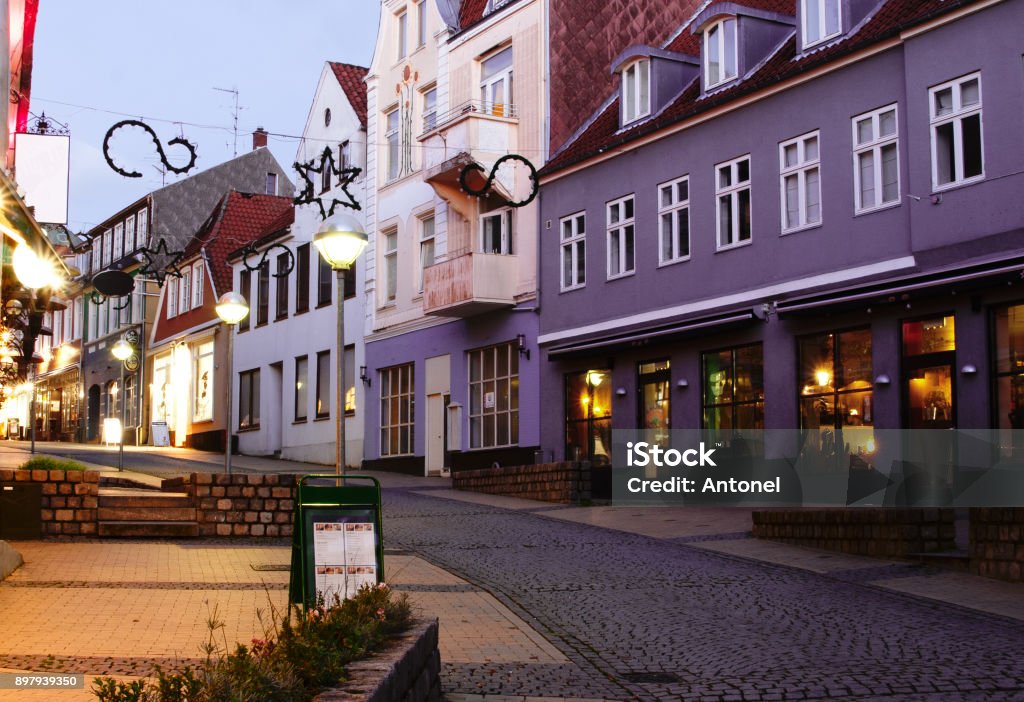 Old street  in Sonderborg, Southern Denmark Sonderborg Stock Photo