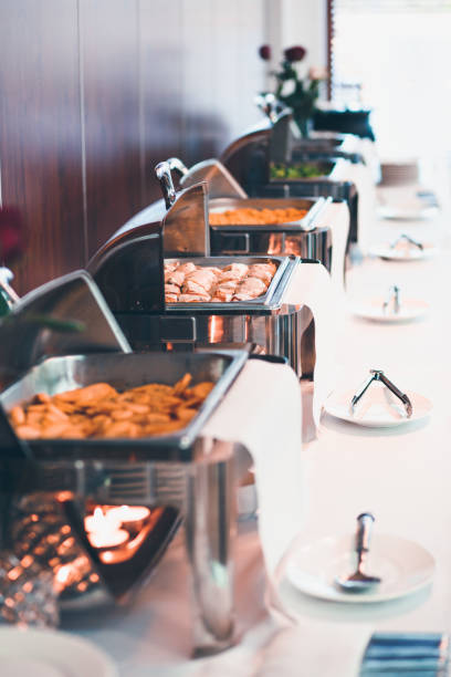 istock Buffet lunch with chafing dishes food 897954956