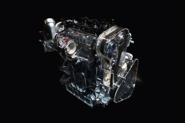 istock Car engine in a cross-section on the black background 897957682