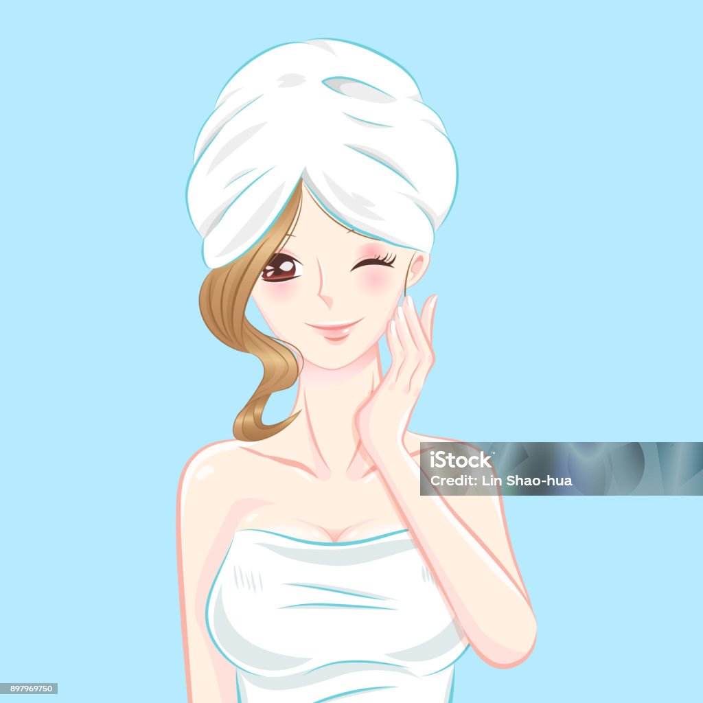 Beauty Cartoon Skin Care Woman Stock Illustration - Download Image Now -  Adult, Beautiful People, Beautiful Woman - iStock