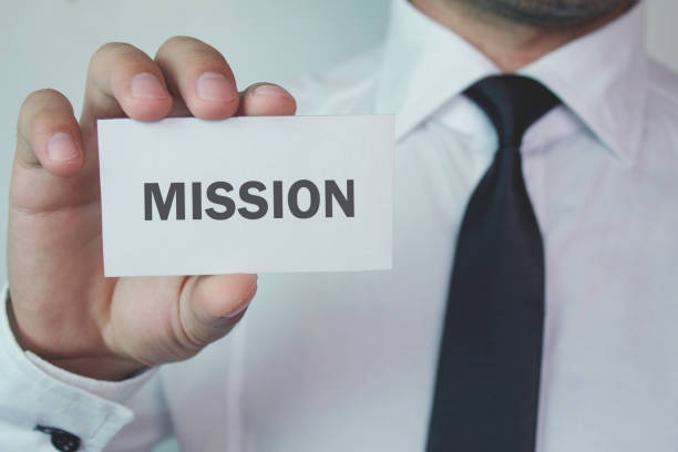 istock Mission text on a business card. 897969918