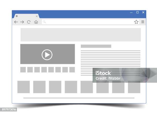 Browser Window Stock Illustration - Download Image Now - Web Page, Website Wireframe, Template