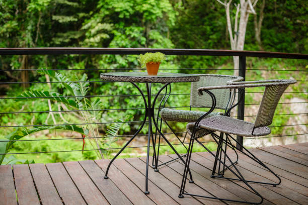 istock Table and chair in nature. 897973136