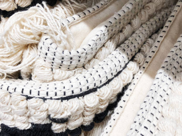 istock Top view of cloth textile surface. Close-up knitted fabric texture. 897979702