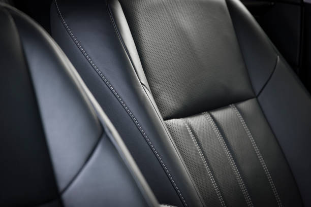 istock Part of stitched leather car seat details 897983276