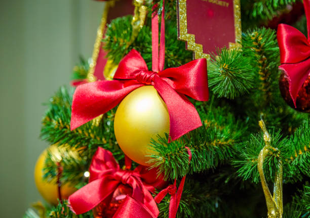 istock Christmas decorations on the branches of fir tree 897998576