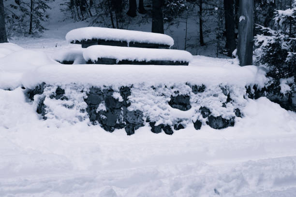 istock picnic chill out place covered in snow 898006954