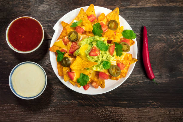 istock Nachos with cheese, traditional Mexican snack, with copyspace 898018318