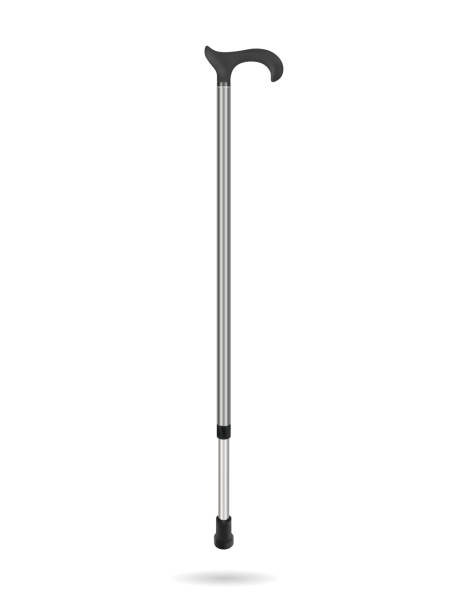 istock Cane telescopic with handle. Reliable support for  person when walking. Medicine and health. Isolated object. Vector illustration. 898021496