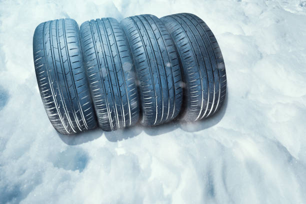 istock Winter tires on a snow cover 898021722