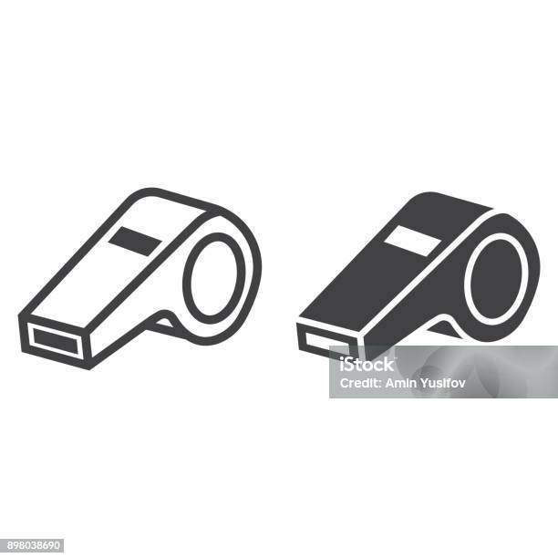 Whistle Line And Glyph Icon Fitness And Sport Referee Sign Vector Graphics A Linear Pattern On A White Background Eps 10 Stock Illustration - Download Image Now