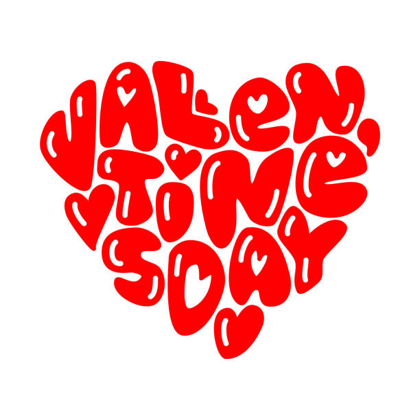 istock Cute fashion 80s style Happy Valentines Day typography lettering 898065806