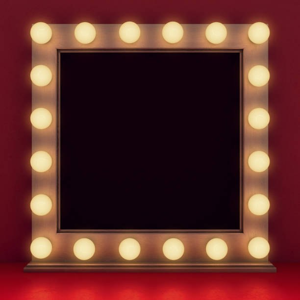 istock Wooden retro make-up mirror on dressing table 898066276