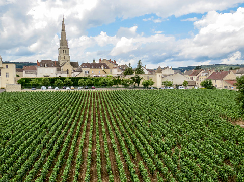 Meursault, Burgundy, France - View of the city of Meursault in the Cote d Or department in Burgundy in eastern France