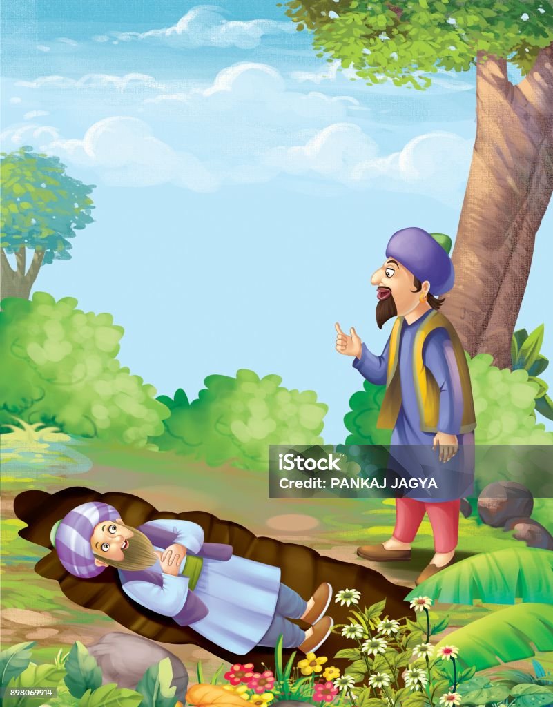 Mulla Nasruddin Story Stock Illustration - Download Image Now - Art, Cartoon,  Cheerful - iStock
