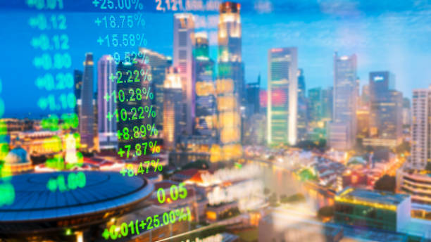 istock Panoramic view urban cityscape singapore with investment theme background 898070982