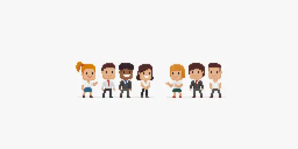 Vector illustration of Pixel People
