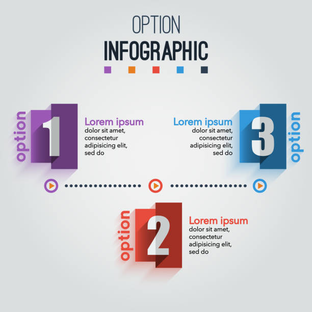 illustrations, cliparts, dessins animés et icônes de infographie des éléments vectoriels avec 3 modes de rectangle pour l’option - in step