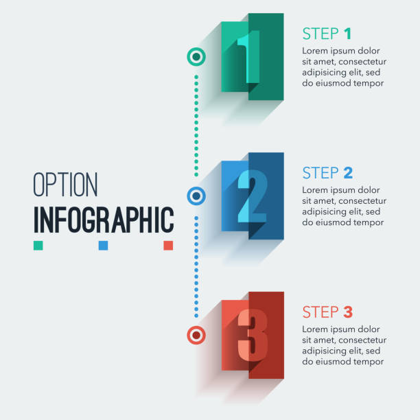 ilustrações de stock, clip art, desenhos animados e ícones de infographic elements vector with 3 rectangle patterns for option - steps