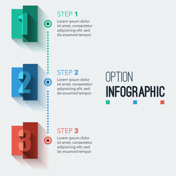 illustrations, cliparts, dessins animés et icônes de infographie des éléments vectoriels avec 3 modes de rectangle pour l’option - in step