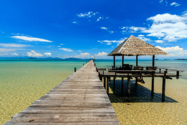istock Wood bridge at the sea 898117110