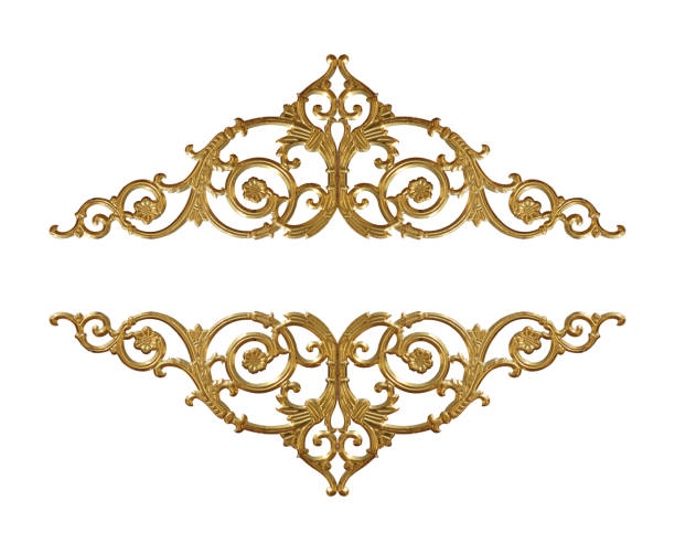 istock Ornament elements, vintage gold floral designs 898125092