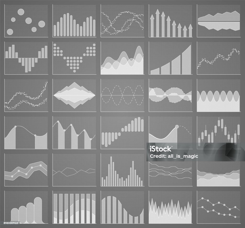 Business Chart Collection Set Of Graphs Data Visualization Stock ...
