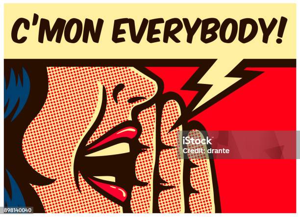 Pop Art Comics Style Woman Calling And Yelling Out Loud With Speech Bubble Vector Illustration Stock Illustration - Download Image Now