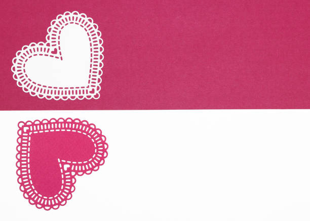 Two colored background with hearts and free space