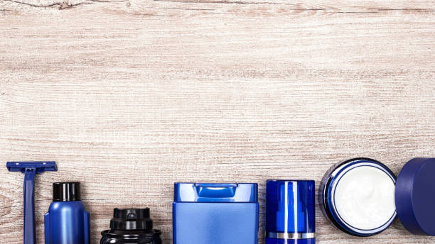 istock Essential male grooming products with copy space 898149592