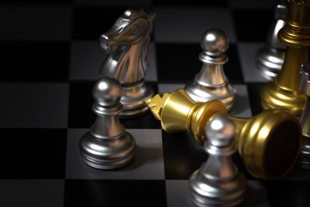 istock chess board game competition business concept.Strategy chess battle Intelligence challenge game on chess board. 898153406