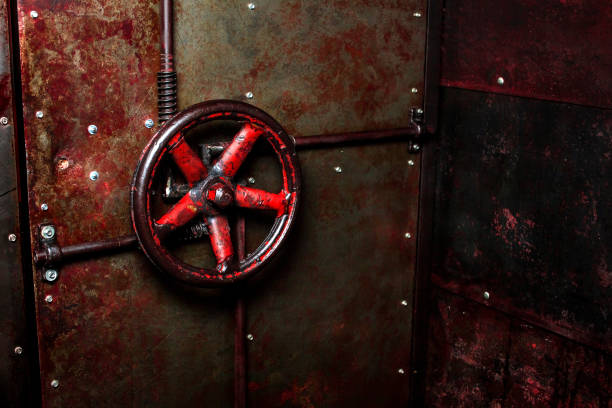 istock The red valve on the door. 898159984