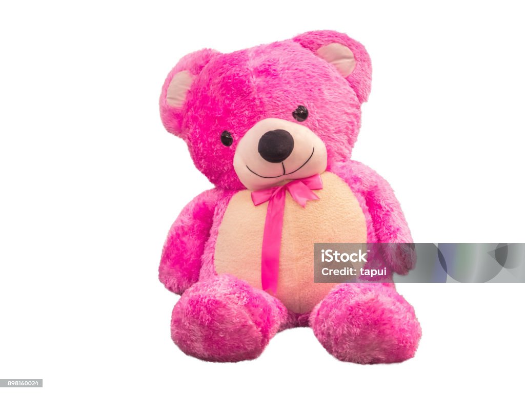 Pink Teddy Bearisolated On White Background With Clipping Path ...