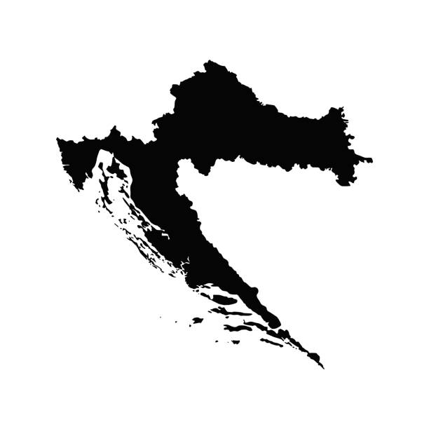 hırvatistan haritası - croatia stock illustrations