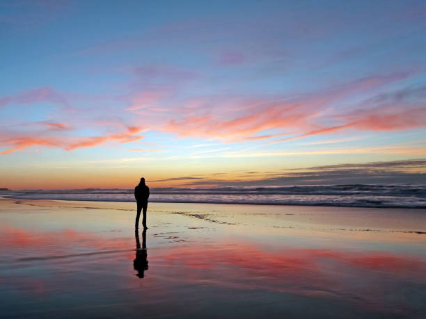 istock Man looking at beautiful sunset at the beach 898177374