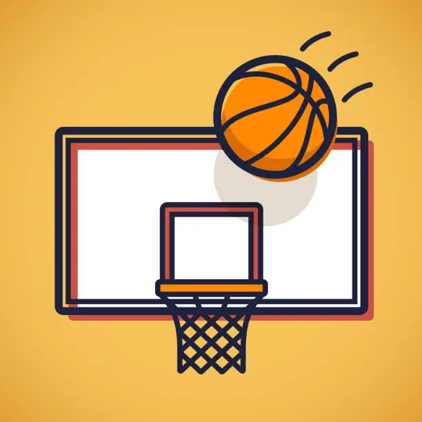 Vector illustration of Basketball Shot