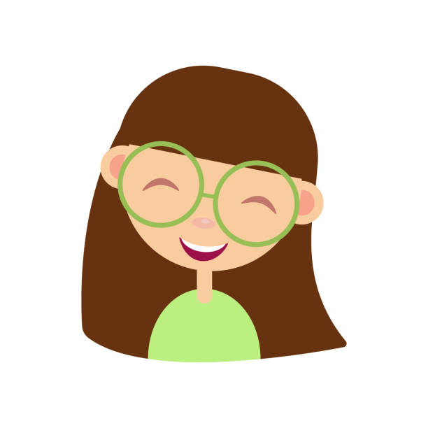 Cartoon Girl Nerd Funny Female Character In Glasses Child Showing Banner  With Place For Your Message Flat Vector Design Stock Illustration -  Download Image Now - iStock