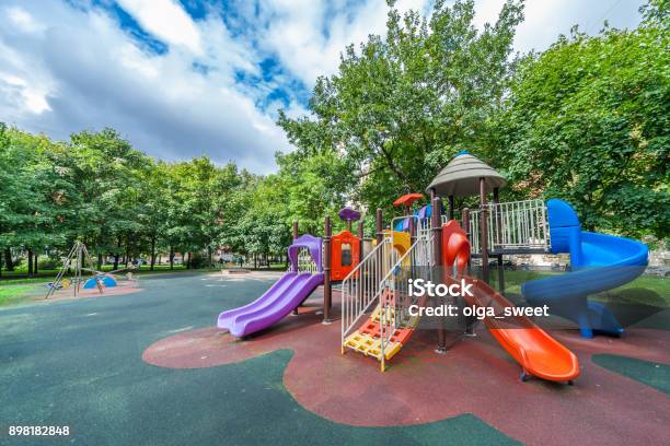 Colorful Playground Equipment Stock Photo - Download Image Now - Playground, Public Park, Schoolyard