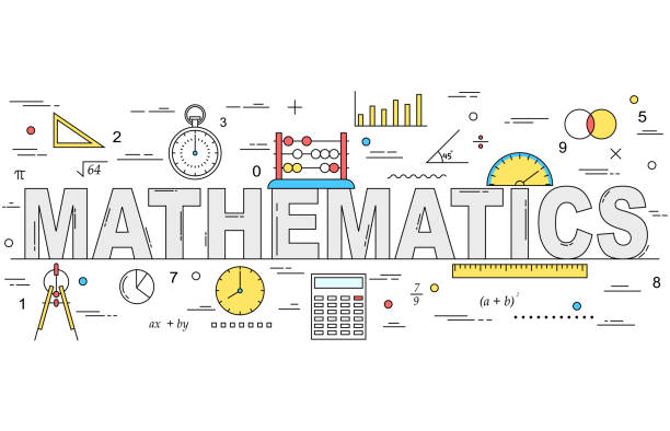 ilustraciones, imágenes clip art, dibujos animados e iconos de stock de ilustración de estilo de línea de las matemáticas - mathematics