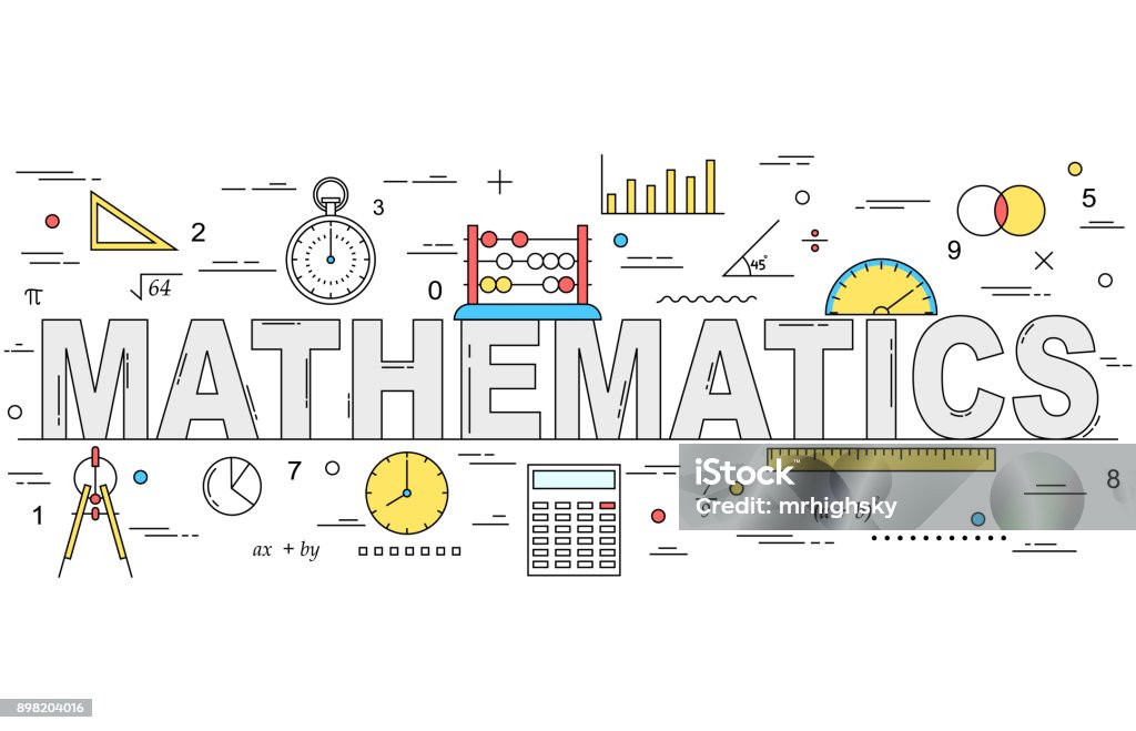 Mathematics line style illustration Mathematics stock vector