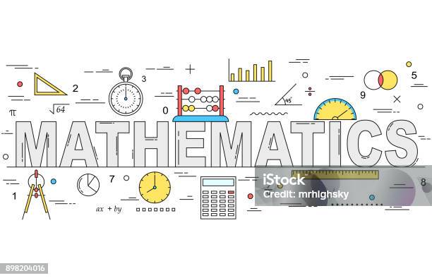 Mathematics Line Style Illustration Stock Illustration - Download Image Now - Mathematics, Illustration, Mathematical Formula