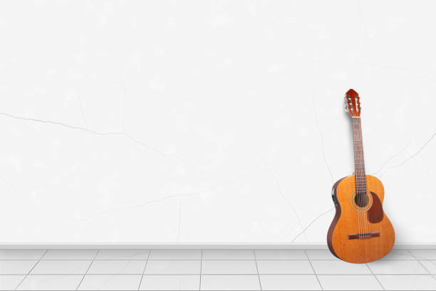 istock Home interior -  Electric classic guitar in front of white wall 898205636