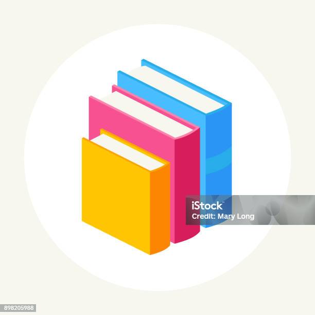 Vector Set Of Colorful Horizontal Stack Of Books In Isometric Stock Illustration - Download Image Now